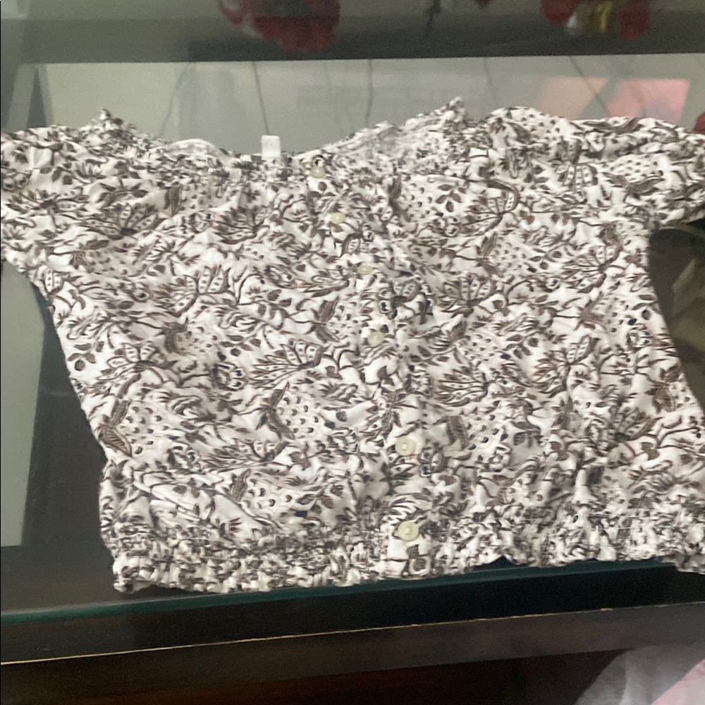 Lucky Brand Black and White Floral Top